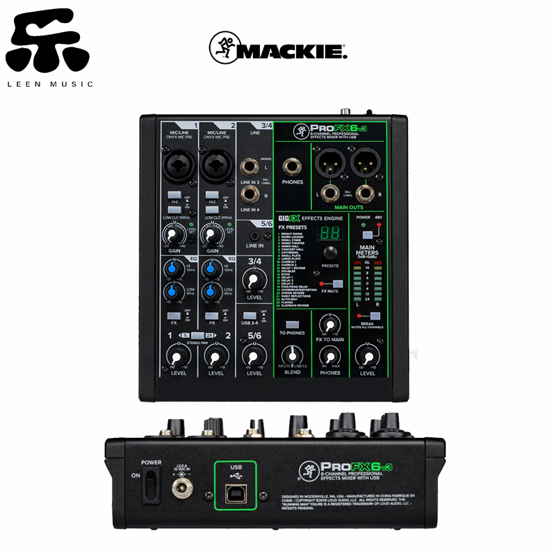 Mackie ProFX6v3 6-Channel Mixer With USB And Effects - LEEN MUSIC SHOP