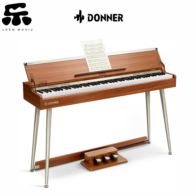 Donner DDP-80 Wooden Style 88 Key Weighted Digital Piano with Stand & 3  Pedal